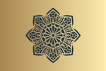 Wall Mural - islamic ornament vector, persian motiff. ramadan islamic round pattern elements. geometric circular 