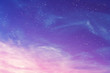 © Mikhail - View on a evening purple sky with cirrus clouds and stars (background, abstract)