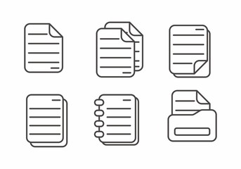 Wall Mural - set of document icon with outline style. document vector illustration
