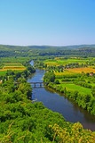 Fototapeta Boho - Views of the Dordogne River as taken from the medieval village of Domme in Aquitatine, France