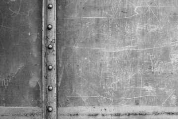 Abstract background back and white steel sheet with rust,Train wall old and rusted