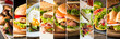 Photo collage of various fast food products