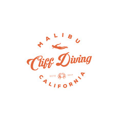 Poster - cliff diving logo inspirations , t shirt, restaurant,