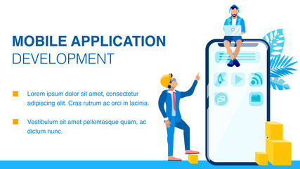 Mobile Application Development Flat Banner Layout