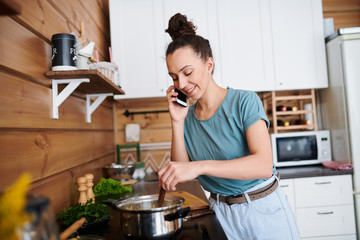 Cooking and phoning