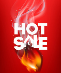 Aufkleber - Hote sale advertising banner. Photoreal vector illustration