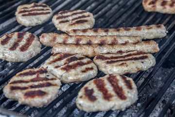 Barbeque with lots of meat. Kebapche one of the local famous food in Bulgaria