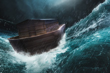 Noahs Ark In A Storm / 3d Illustration, Mixed Media