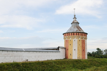 Wall Mural - Wall and tower of ancient orthodox monastery