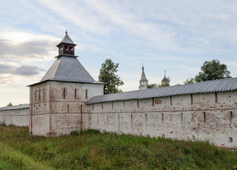 Wall Mural - Wall and tower of ancient Russian monastery