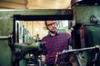 © kerkezz - Machinist operate gear cutting machine at factory