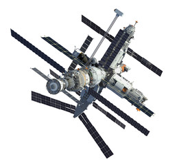 Wall Mural - russian space station isolated over white background