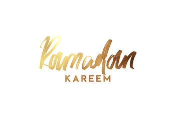 Wall Mural - Ramadan Kareem. Text golden handwritten calligraphy.