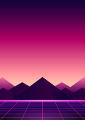 Wall Mural - neon pink ladscape