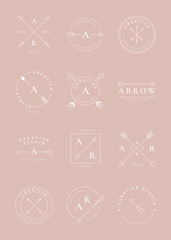 Wall Mural - simple arrow badge set