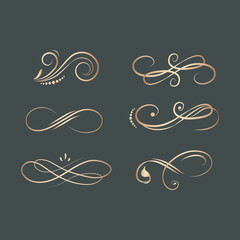 Poster - Vintage swirl design elements