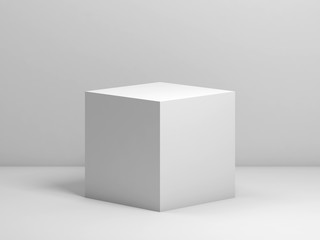 White cube. 3d render illustration