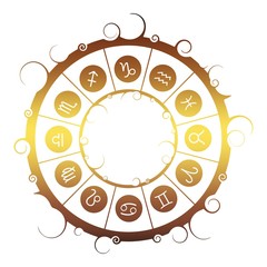 Wall Mural - Astrological symbols in the circle. Vector illustration