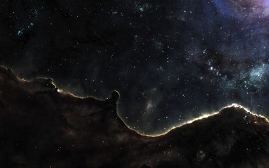 nebula, star clusters in deep space. magnificent cosmic landscape. science fiction art. elements of 