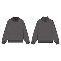 TURTLENECK SWEATSHIRTS Fashion Flat Templates