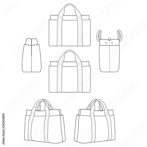 Canvas Tote bag Fashion Flat Templates - 이 스톡 벡터 구입 및 Adobe Stock에서 유사한