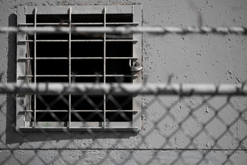 Barbed wire on fence