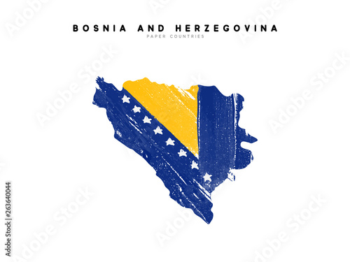 Cuadros en Lienzo Bosnia herzegovina detailed map with flag of country