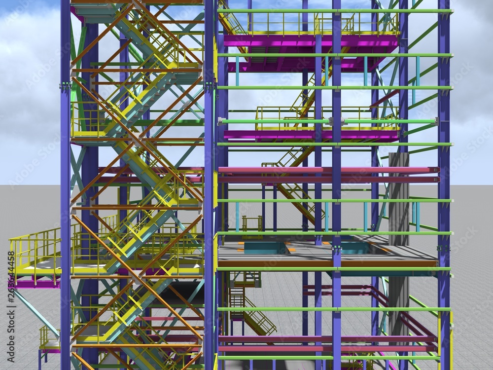 ภาพประกอบ Stock Building Information Model of metal structure. Design ...