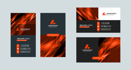 Business card template. Portrait and landscape layout. Front and back side. Vector illustration