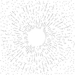 Sticker - Vintage monochrome sunburst. Vector illustration