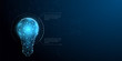 © ZinetroN - Abstract background with glowing light blue connection dots over digital lightbulb. Future technology, innovation background, creative idea concept.