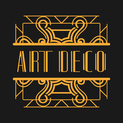 Modern art deco vintage badge logo design vector illustration for packaging of luxury products