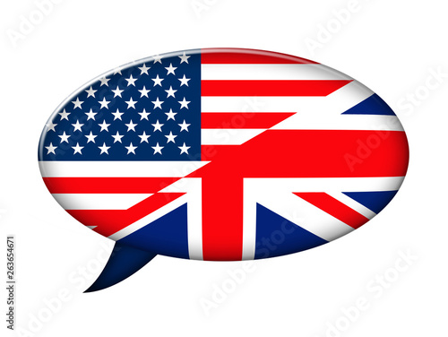 Leinwand Poster English speech bubble for learning the English language