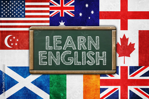 Learn English - chalkboard message Canvas