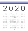 © julvil - Square Russian 2020 year vector calendar.