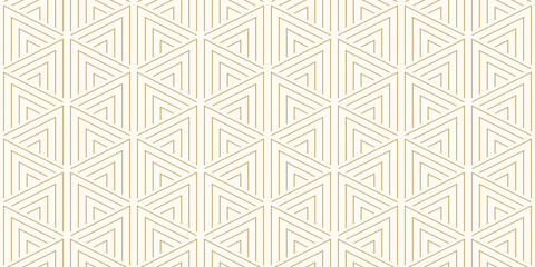 Aufkleber - Background pattern seamless geometric triangle abstract gold luxury color vector.