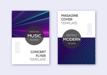 Modern cover design template set. Neon abstract li