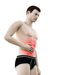 3d rendered medically accurate illustration of a mans painful stomach