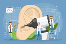 Doctore Make Ear Examination Concept. Idea Of Medical Treatment