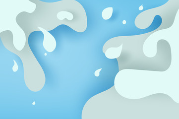 Wall Mural - illustration of Water Splash Simple gradients shadow.Refreshing water drop fresh Splashing.Creative paper cut and craft design.Travel holiday summer season relax concept for card and poster vector.