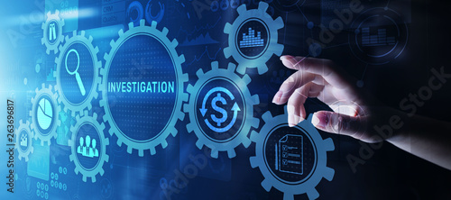 Fotomural Investigation inspection audit business concept on virtual screen
