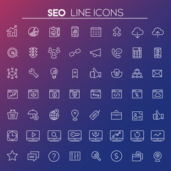 Wall Mural - trendy flat design big seo icons set