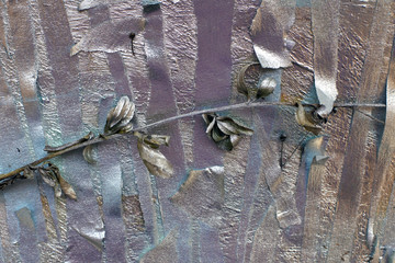 pieces of masking tape painted with silver spray. metallic shades of gold and silver