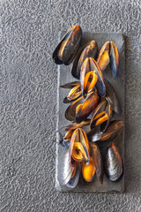 Sticker - Cooked mussels on the board