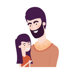 father with daughter avatar character