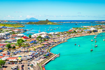 Wall Mural - Marigot bay, St Martin, Caribbean