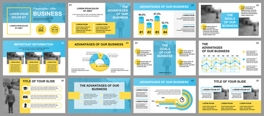 Aufkleber - Business presentation slides templates from infographic elements. Can be used for presentation template, flyer and leaflet, brochure, corporate report, marketing, advertising, annual report, banner.