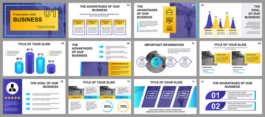 Aufkleber - Business presentation slides templates from infographic elements. Can be used for presentation template, flyer and leaflet, brochure, corporate report, marketing, advertising, annual report, banner.