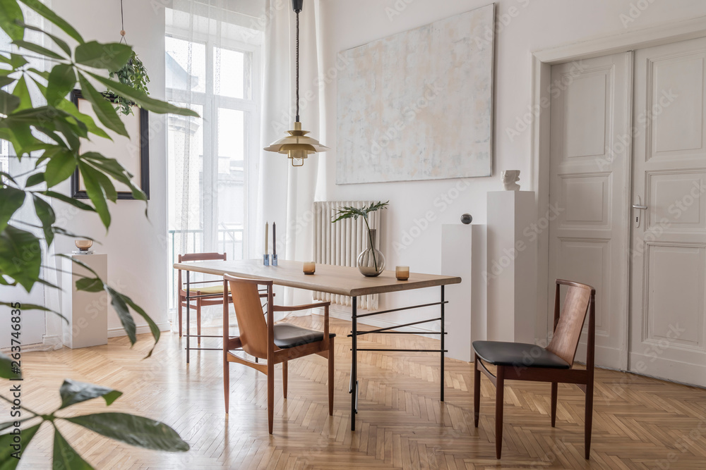 Stylish And Modern Dining Room Interior With Design Sharing