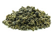 Dry green oolong tea isolated on white background. Milk oolong.